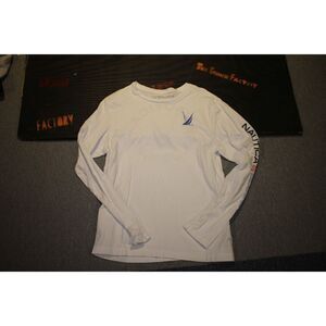 Nautica Blue Sail White Graphic Long Sleeve T-Shirt - Size Small